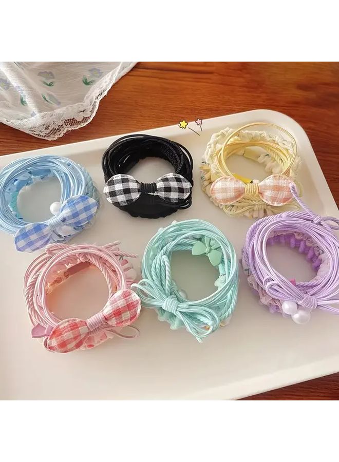 6PCS Yellow Series Pastel Hair Tie Set with Ponytail Holders and Scrunchies - Image 2